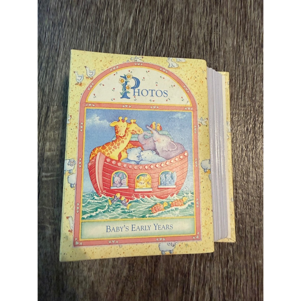 C.R. Gibson Cathy Heck Noahs Ark Baby Photo Album Yellow Vintage BP81-87